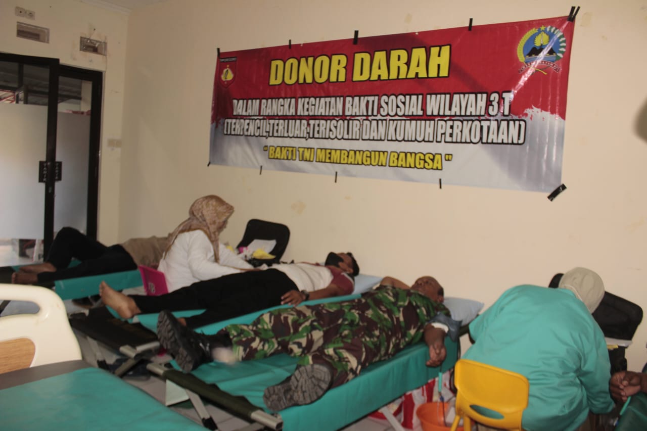Kodim Klaten Donor Darah Baksos 3T