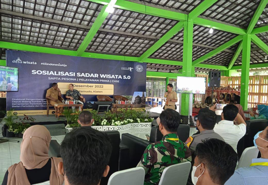 Hadirnya Babinsa Koramil 09/Prambanan Pada Sosialisasi Sadar Wisata Desa Wisata