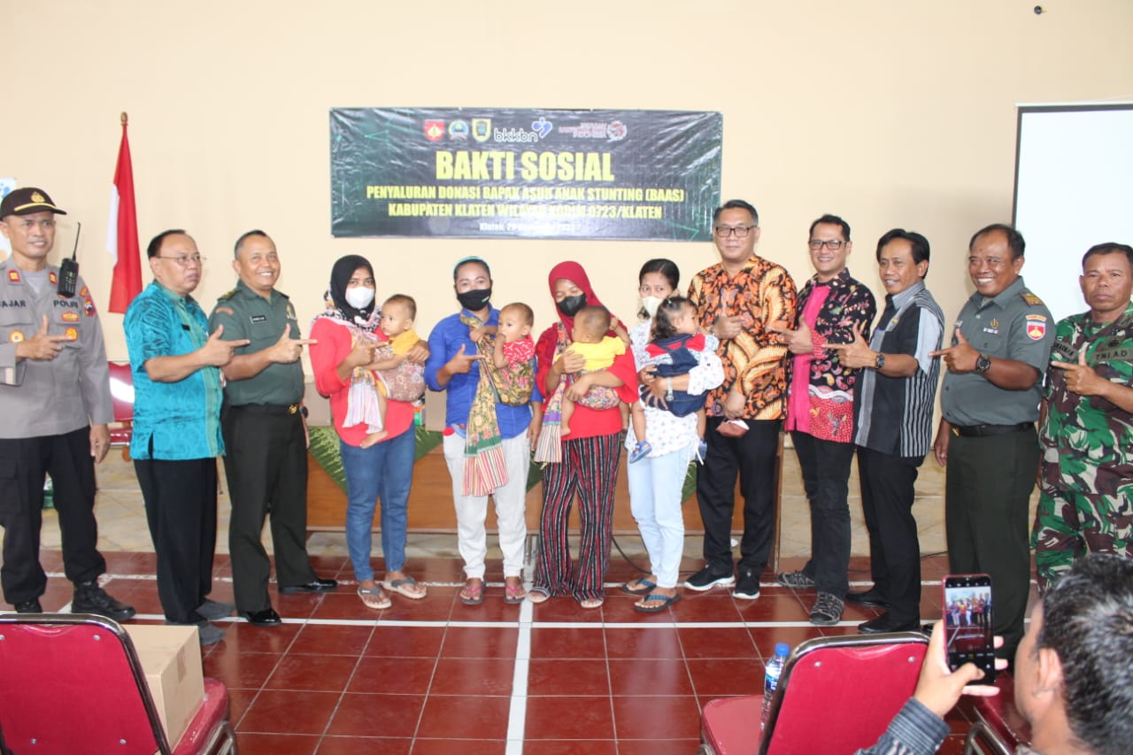 Kodim Klaten Bakti Sosial Penyaluran Donasi Bapak Asuh Anak Stunting