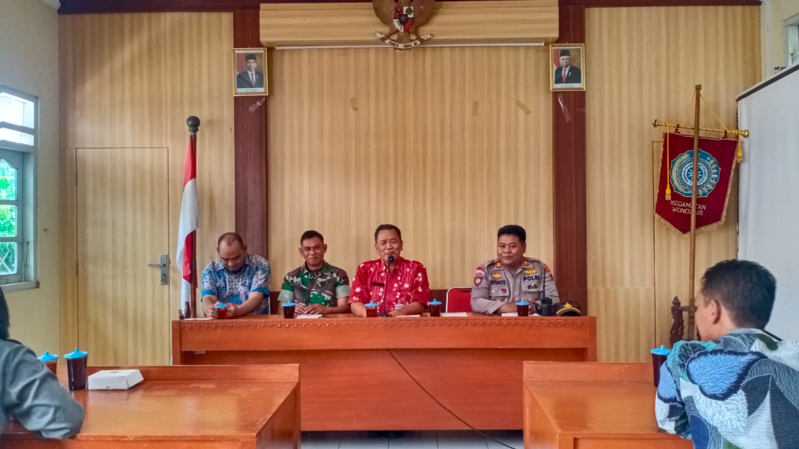 Danramil Wonosari Hadiri Rapat Koordinasi PPK Bersama Panwascam Kecamatan Wonosari