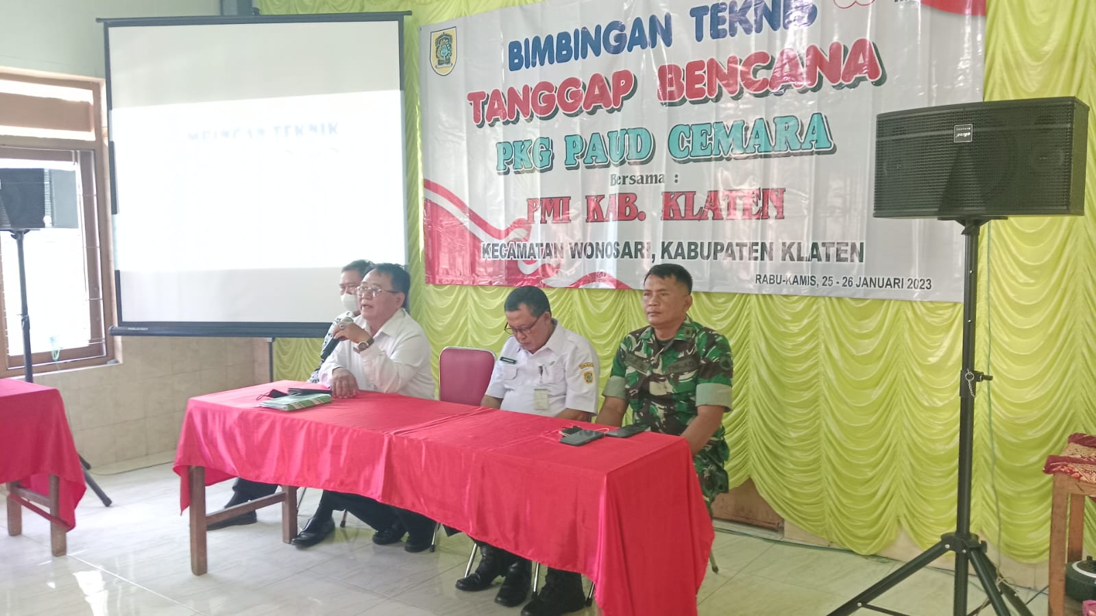 Tanggap Bencana, Bati Tuud Koramil Wonosari Hadiri Bimbingan Teknis Bencal Berbasis Sekolah