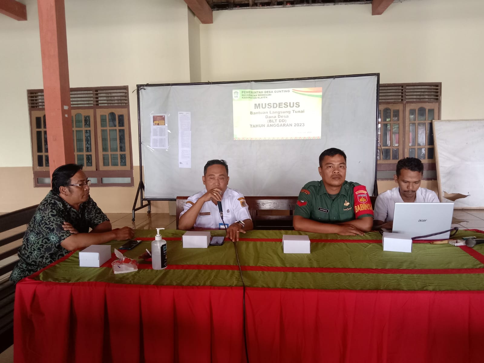 Hadirnya Babinsa Wonosari Di Musdesus BLT Desa Gunting