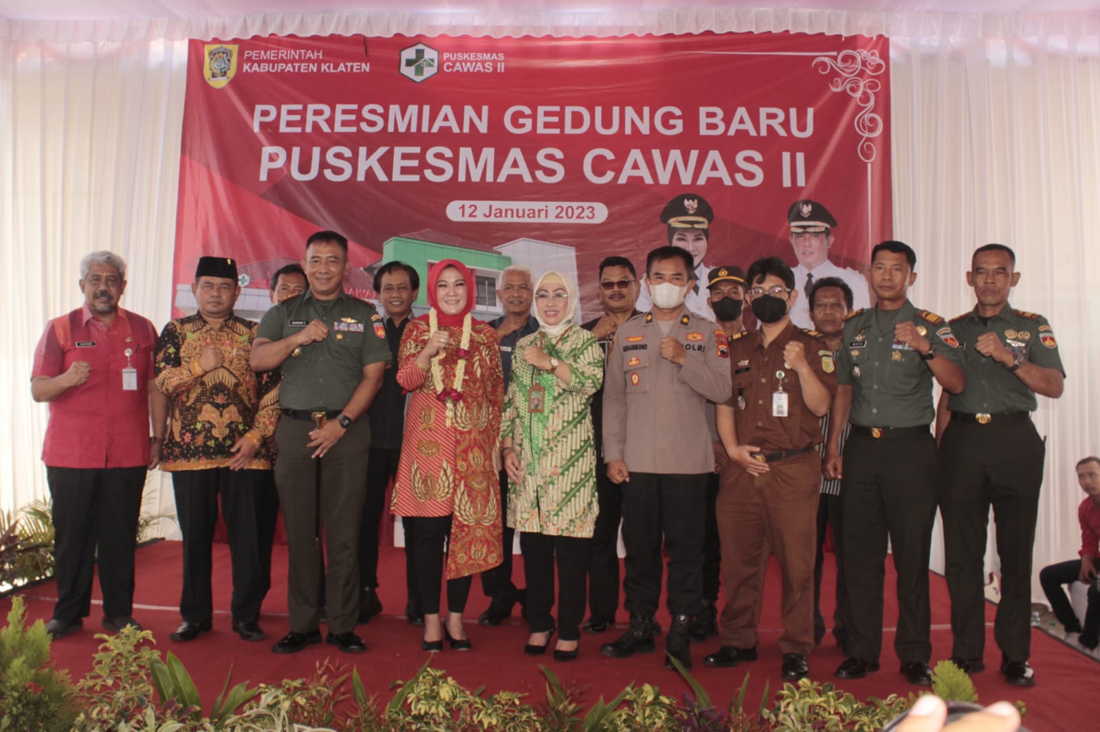 Dandim Klaten Ikut Resmikan Puskesmas Cawas II bersama  Bupati