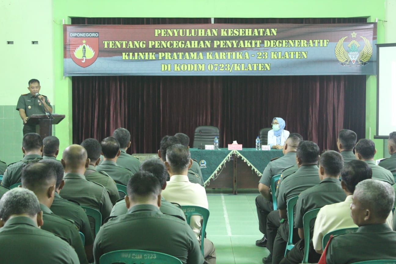 Tak Ingin Anggotanya Sakit !!! Dandim 0723/Klaten Lakukan Penyuluhan Penyakit Degeneratif