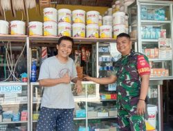 Sambangi Toko Bangunan, Ini Himbauan Babinsa Ceper