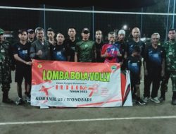 Meriahkan HUT RI Ke- 78 Koramil Wonosari Adakan Turnamen Bola Voli Di Wilayah Binaan
