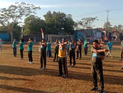 Gebyar Sehat Bugar, Danramil Wonosari Beserta Anggota Ikuti Senam Gerakan Masyarakat
