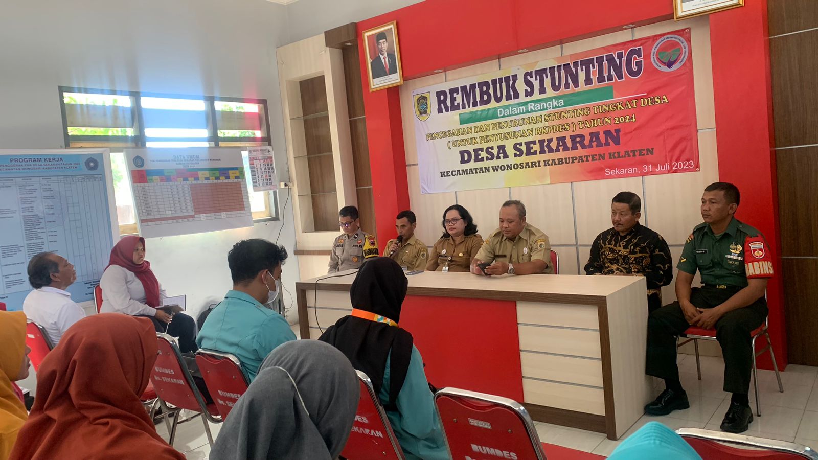 Kata Babinsa Wonosari Saat Hadiri Rembug Stunting Desa Sekaran