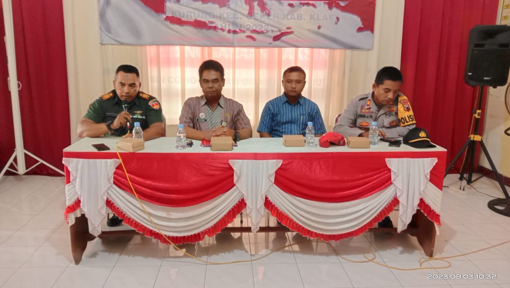 Komandan Koramil Ceper Rapat Hadiri Panitia Penyelenggaraan Peringatan HUT RI Ke 78