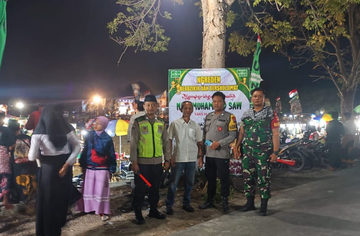 Babinsa Wonosari Amankan Gelaran Pengajian Dan Sholawatan Desa Binaan