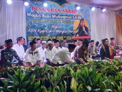 Babinsa Ceper Hadiri Pengajian Akbar Maulid Nabi Muhammad SAW Desa Klepu Ceper