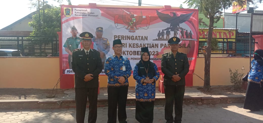 Bati Tuud Koramil Wonosari Upacara Bendera Peringatan Hari Kesaktian Pancasila Bersama Muspika