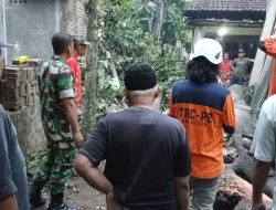 Rumah Warga Tertimpa Pohon, Babinsa Ceper Bantu Evakuasi