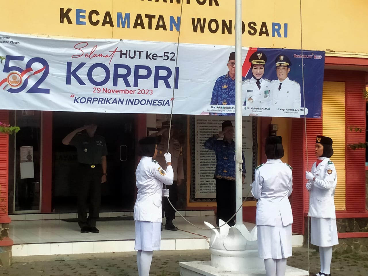Danramil Wonosari Hadiri Peringatan Hari Korpri Ke 52 Kecamatan Wonosari