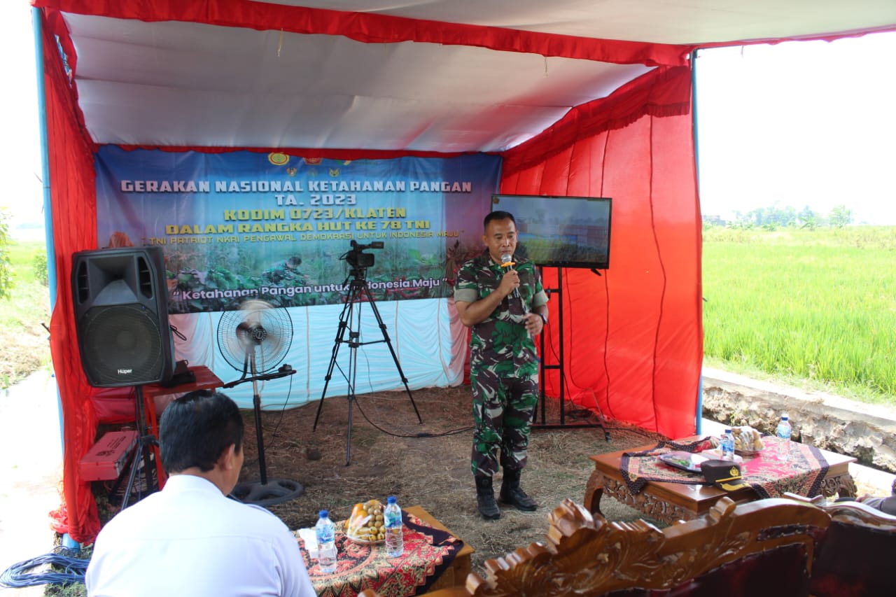 Dandim Klaten Pastikan Kelancaran Gerakan Nasional Ketahanan Pangan di Polanharjo Klaten Aman