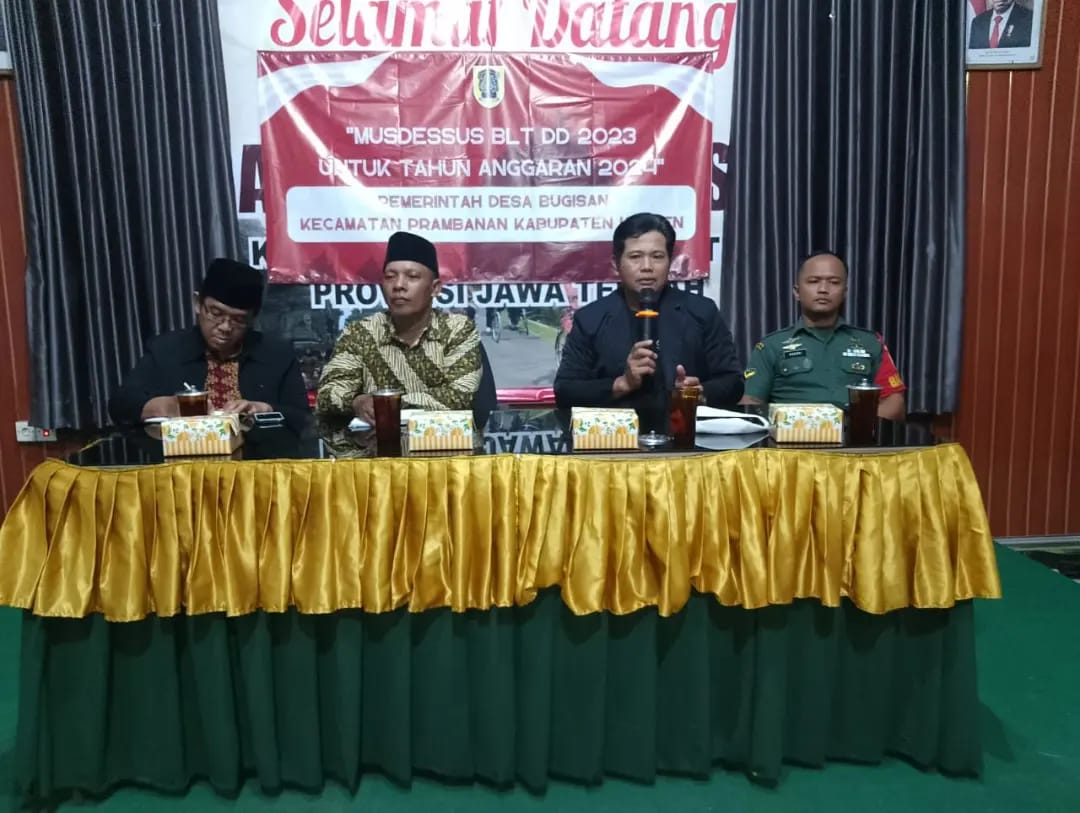 Desa Bugisan Gelar Musdes Penetapan KPM BLT-DD 2024, Ini Harap Babinsa Prambanan