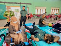 Anggota Koramil Wonosari Donorkan Darahnya Ke PMI Kecamatan Wonosari