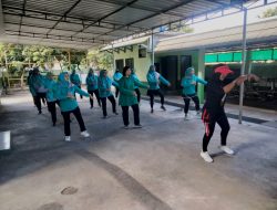 Polakan Hidup Sehat, Persit Koramil Wonosari Lakukan Senam Bersama