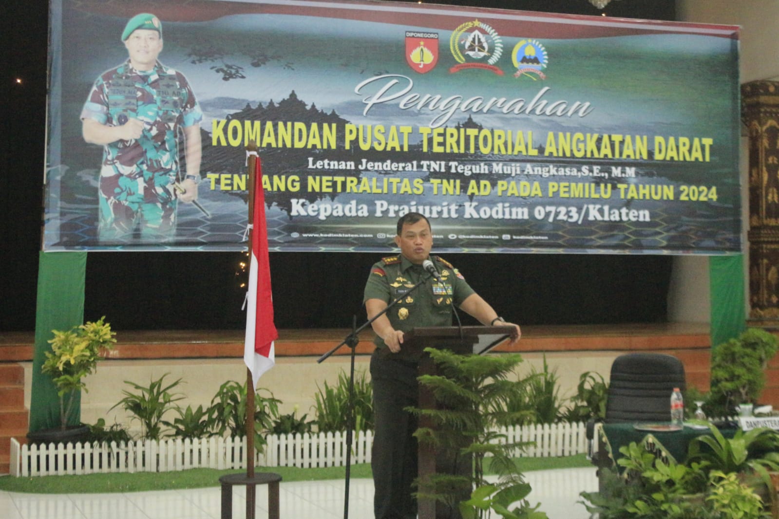 Beri Pengarahan Kepada Babinsa, Danpusterad Tekankan Netralitas TNI Pada Pemilu 2024