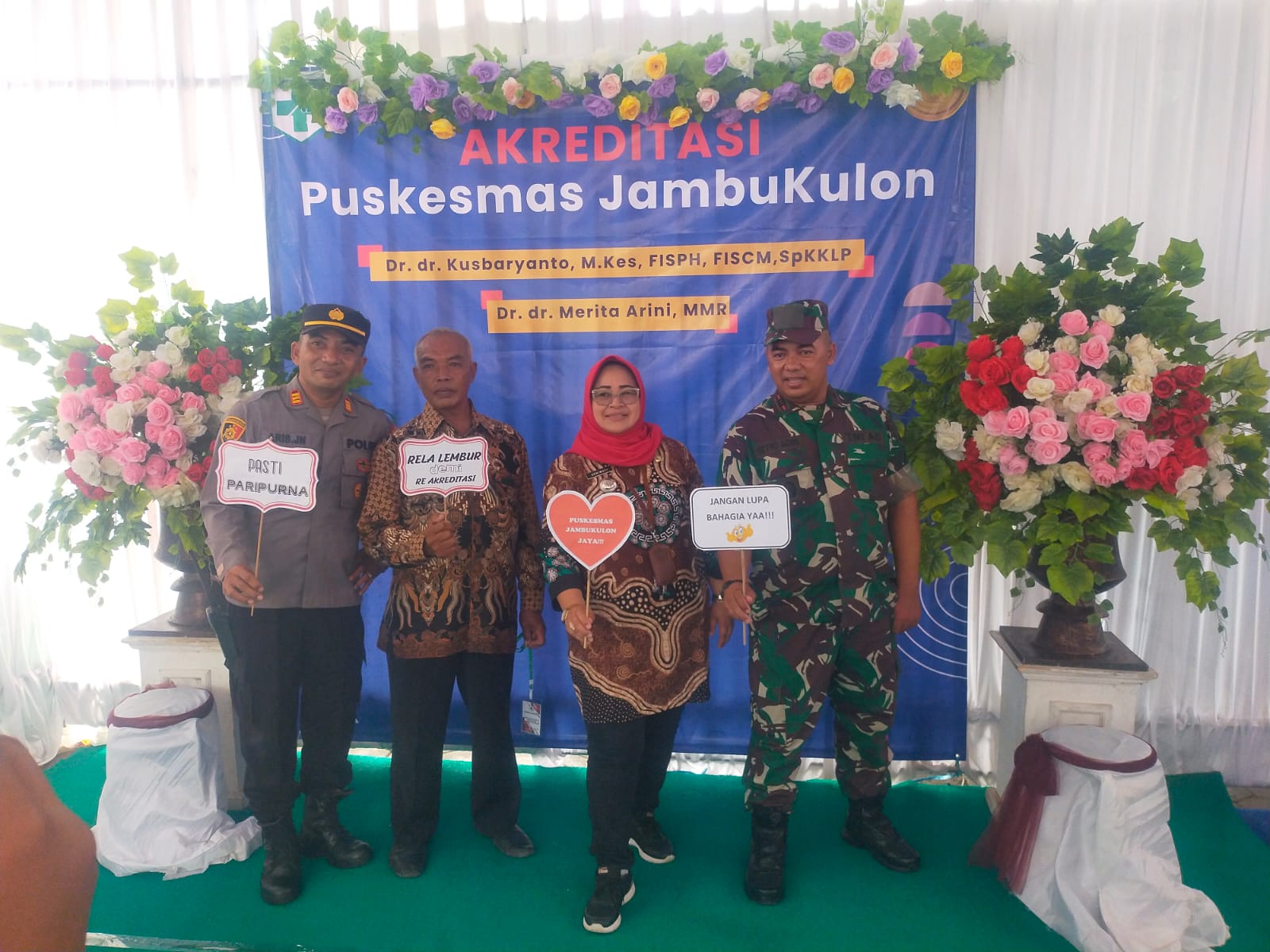 Danramil Koramil 23/Ceper Hadiri Surveyor Re Akreditasi di Puskesmas Jambukulon