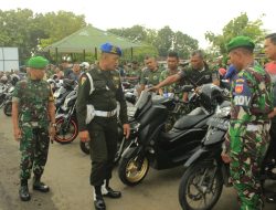 Hindari Knalpot Brong, Denpom 4 Surakarta Periksa Kendaraan Kodim 0723 Klaten