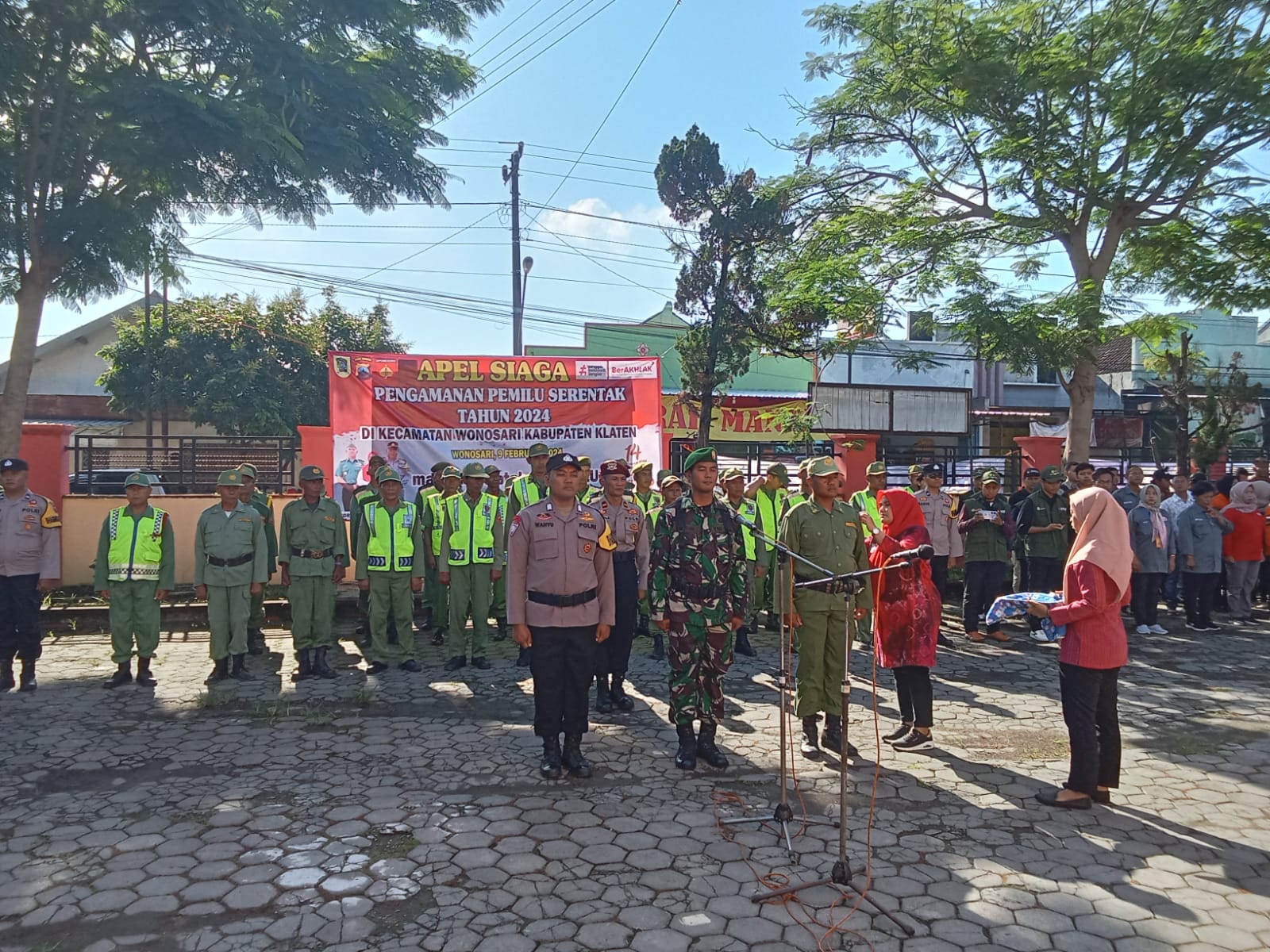 Hadapi Pemilu Tahun 2024, Danramil 22 Wonosari Hadiri Apel Kesiapsiagaan Kecamatan Wonosari