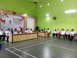 Dampingi Bupati Klaten, Danramil Cawas Hadiri Bazar Pangan Murah Pemda Klaten