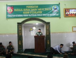 Hadirkan Penceramah, Kodim 0723/Klaten Gelar Peringatan Nuzulul Qur’an