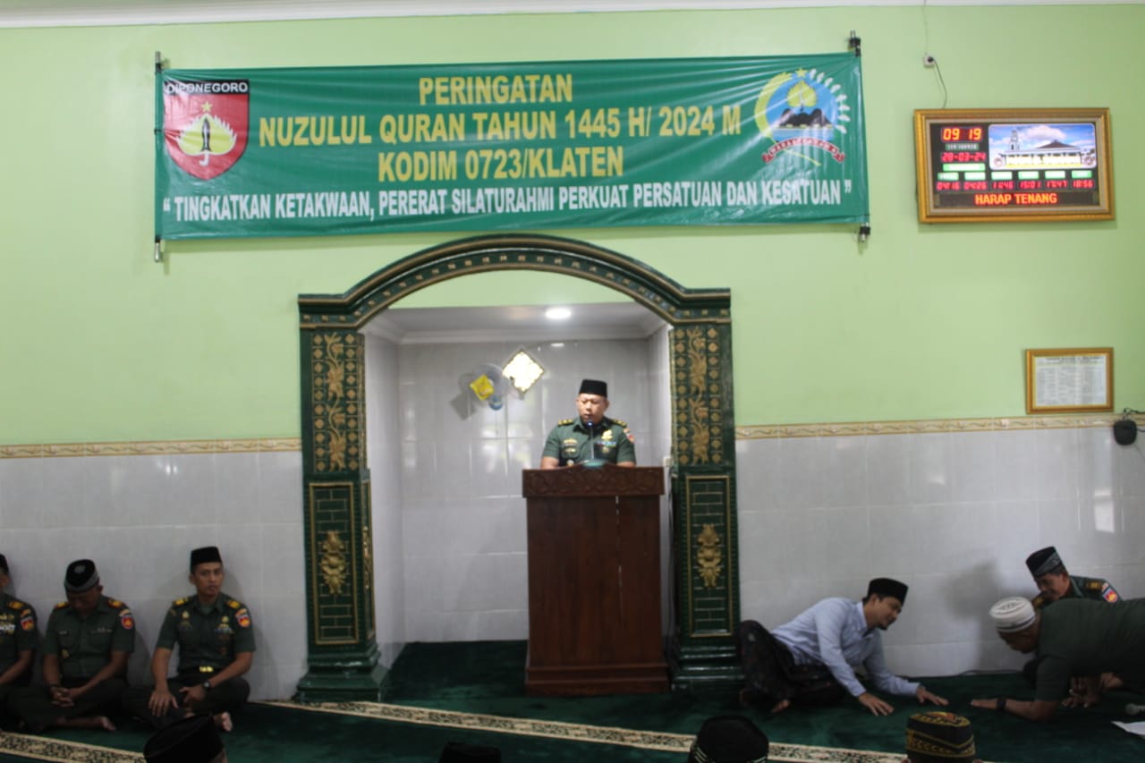 Hadirkan Penceramah, Kodim 0723/Klaten Gelar Peringatan Nuzulul Qur’an