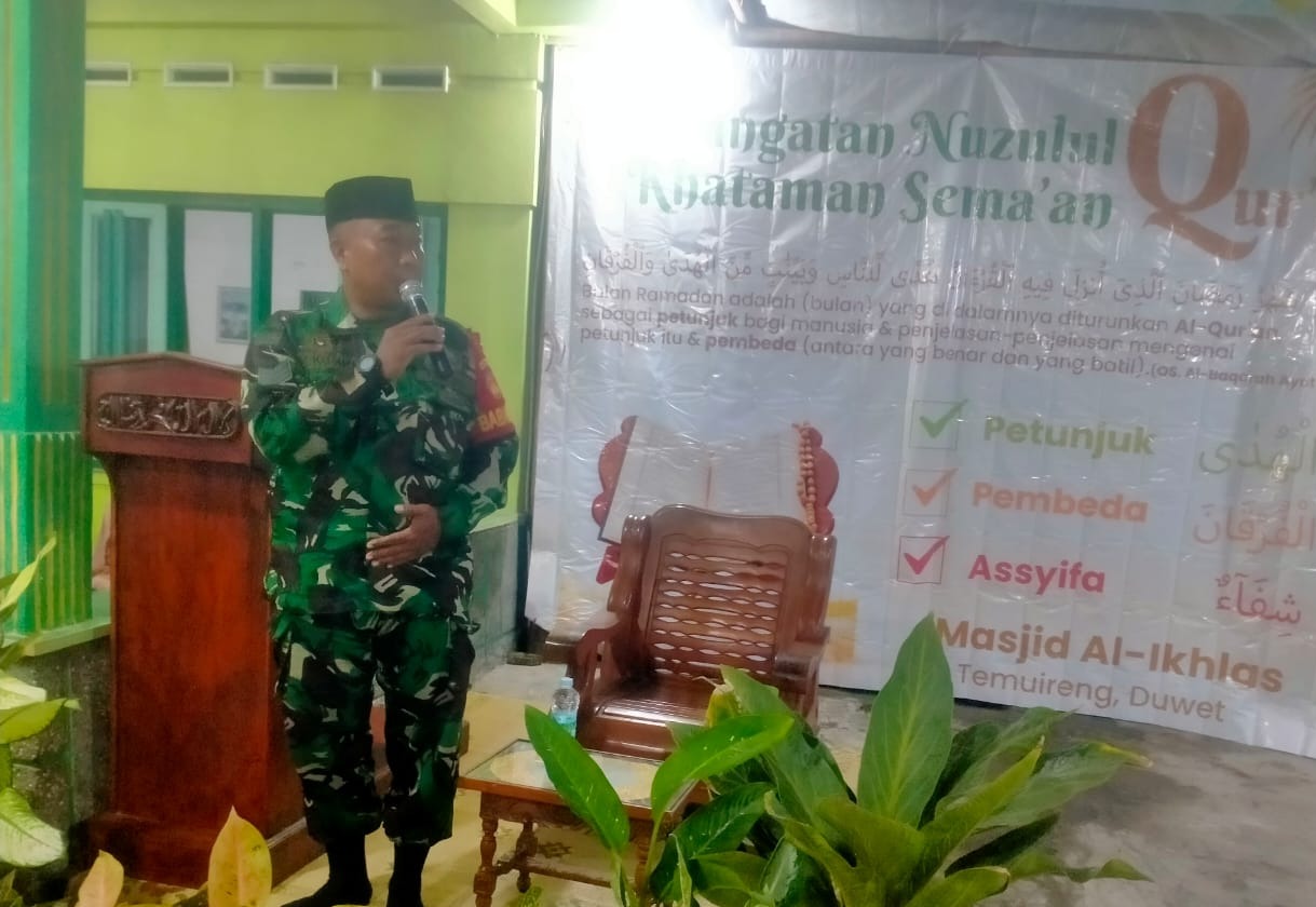 Babinsa Wonosari Hadiri Pengajian Desa Binaan, Ini Katanya
