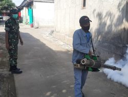 Cegah Penyebaran Penyakit Demam Berdarah, Babinsa Wonosari Dampingi Fogging Dinas Kesehatan