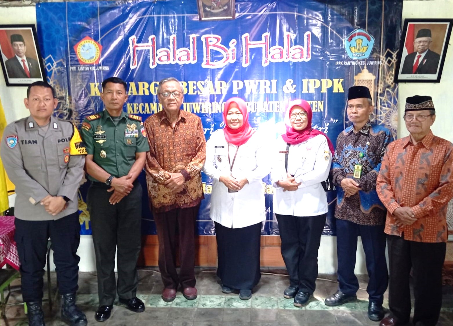 Perkuat Silaturahmi, Danramil 21 Juwiring Hadiri Halal Bihalal PWRI Dan IPPK Juwiring