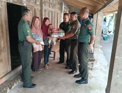 Danramil 19/Trucuk Kodim 0723/Klaten Salurkan Bantuan Sembako Untuk Anak Stunting
