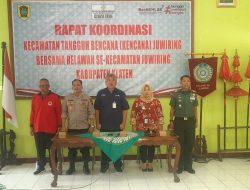 Danramil Juwiring Hadiri Rakor Kecamatan Tangguh Bencana Kecamatan Juwiring