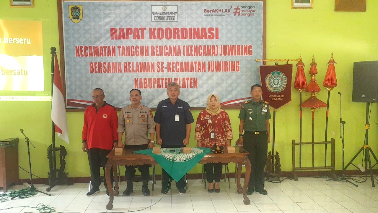 Danramil Juwiring Hadiri Rakor Kecamatan Tangguh Bencana Kecamatan Juwiring