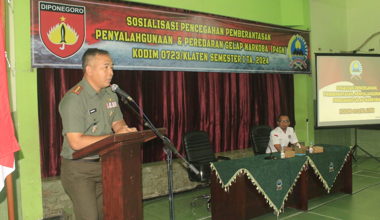 Kodim 0723 Klaten Gelar Sosialisasi P4GN Bersama BNN Provinsi Jawa Tengah