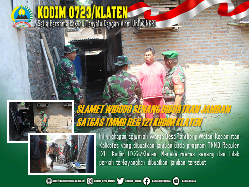 Slamet Widodo Senang Dibuatkan Jamban oleh Satgas TMMD Reg 121