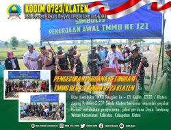 Pengecoran Perdana TMMD Reg 121 dilakukan Forkopimda Klaten 