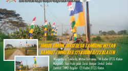 Meriahkan Pembukaan TMMD Reg 121 Warga Turut Pasang Umbul Umbul Meriahkan Pembukaan TMMD Reg 121 Warga Turut Pasang Umbul Umbul