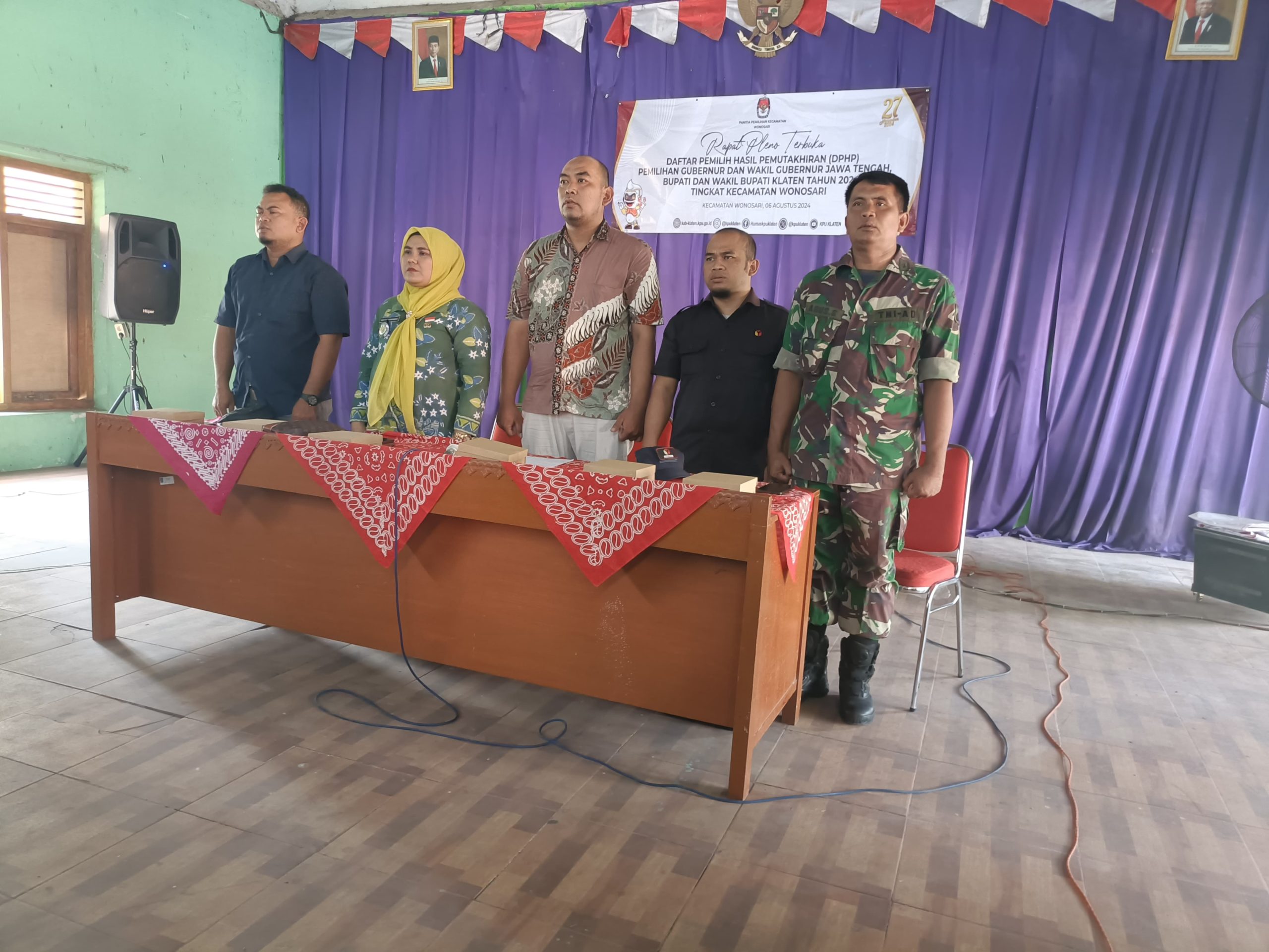 Peltu Agus Subagyo Hadiri Rapat Pleno Terbuka Daftar Pemilih Kecamatan Wonosari Klaten