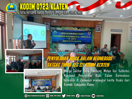 Satgas TMMD Reguler 121 Kodim Klaten Gelar Penyuluhan Bijak Bermedia Sosial
