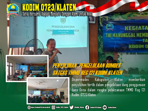 Dispermades Klaten Beri Penyuluhan Pengelolaan Bumdes di TMMD Reg 121 Kodim Klaten