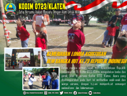 Kodim 0723 Klaten Gelar Lomba dan Gerak Jalan Memperingati HUT Kemerdekaan RI ke-79