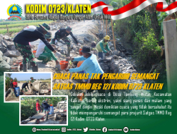 Cuaca Yang Panas Tak Pengaruhi Semangat Kerja Prajurit di TMMD Tambong Wetan