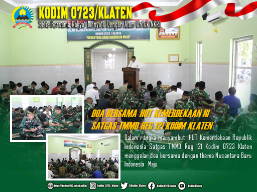 Doa Bersama Satgas TMMD Reg 121 untuk Sambut Kemerdekaan RI