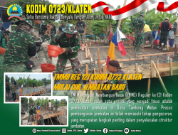 Jembatan Baru TMMD Kodim Klaten Mulai di Cor