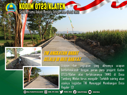 Disiapkan “Jurus Khusus “ Untuk Menjaga Hasil TMMD Kodim Klaten