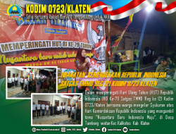 Rayakan Kemerdekaan RI, Satgas TMMD Reg  Ke 121 Kodim 0723/Klaten gelar Tirakatan Syukuran Bersama Warga