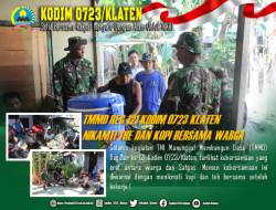 Nikmatnya minum Teh Warga Tambong Wetan bersama TNI saat TMMD Reg 121   