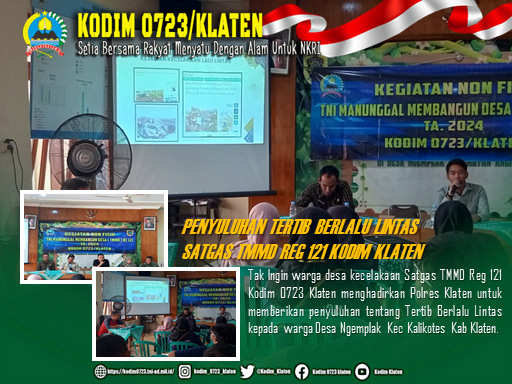Polres Klaten Ikut Beri Penyuluhan Lalu Lintas Di TMMD Reg 121 Kodim Klaten